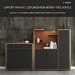 Shiluofeidi Italian light luxury, leather bookcase with wardrobe combination locker