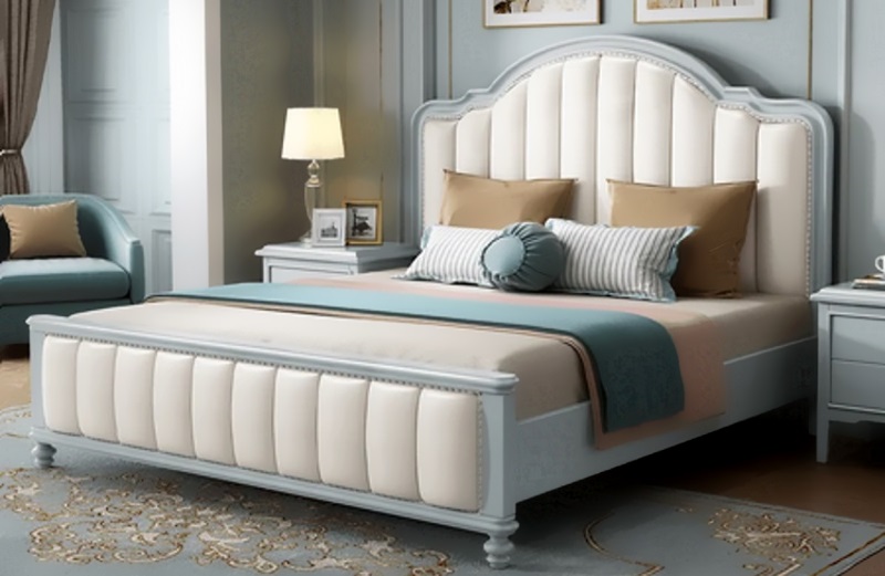 American Double bed 1.8m Master Bedroom European Wedding Bed , Princess Light Luxury Bed