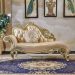 Solid Wood Leather Chaise Longue European Style Beauty Bedroom Sofa Chair