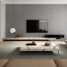 Italian light luxury, minimalist natural marble TV cabinet combination